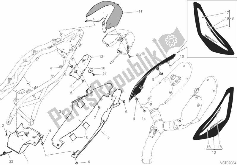Tutte le parti per il 36c - Carenatura del Ducati Hypermotard 950 SP USA 2020